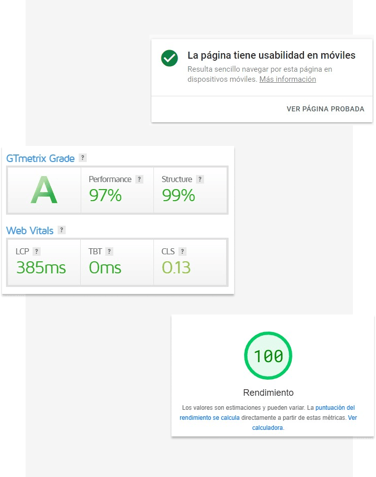 Rendimiento Optimización Google